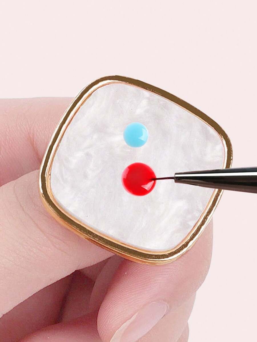 1 件大理石图案树脂迷你美甲调色板混合托盘美甲配件、美甲用品、美甲工具、美甲工具、返校、指甲、按压指甲的美甲工具