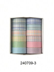 12 Rotoli/Scatola, 2 Metri/78 Pollici, Set di Nastro Washi a Fantasia Multicolore a Scacchi - Nastro Decorativo per Articoli di Cartoleria per lo Studio, Confezioni Regalo e Lavori Fai-da-Te - Materiale Cartaceo, Facile da Usare, Perfetto per Decorare Buste, Regali per Amici
