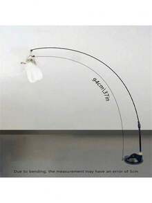 1pc Random Suction Cup Steel Wire Feather Cat Toy Wand, Pet Toy, Can Stick On Smooth Surface, Glass, Wall To Play With Cats