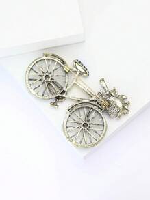 1 Pieza De Broche Con Forma De Bicicleta Con Diamantes De Moda, Regalo De Accesorio De Ropa De Oficina, Fiesta Casual - Azul - Ver 4