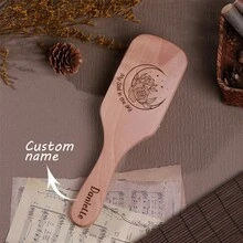 1 cái, Lược tên tùy chỉnh, Máy mát xa da đầu, Lược chống tĩnh điện, Quà tặng kỷ niệm Ngày của Mẹ, Quà tặng lưu niệm, Quà tặng sinh nhật cho bé gái, Quà tặng phù dâu, Lược bướm tùy chỉnh - màu nâu - Xem 2