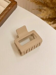 4 件中号女式黑色、白色、棕色、卡其色 2 厘米方形塑料发夹，时尚百搭优雅简约纯色发饰，适合日常、休闲、派对、通勤、度假、洗脸、化妆、服装搭配、发爪、爪夹、发夹、发夹秋冬 - 彩色 - 查看 8