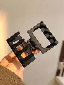 4 件中号女式黑色、白色、棕色、卡其色 2 厘米方形塑料发夹，时尚百搭优雅简约纯色发饰，适合日常、休闲、派对、通勤、度假、洗脸、化妆、服装搭配、发爪、爪夹、发夹、发夹秋冬 - 彩色 - 查看 4