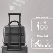 Equipaje de mano de 20 pulgadas con apertura frontal, equipaje ligero con bolsillo frontal y puerto USB, 1 estuche de transporte portátil, juego de maletas de viaje resistentes - Gris + ABS-4 - Ver 6