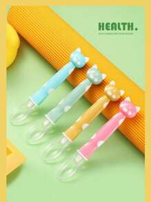 2 件装婴儿硅胶软头勺，多色婴儿喂食餐具 - 彩色 - 查看 5