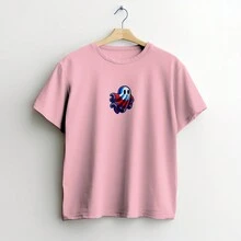 Men's And Women's Tumblr T-Shirts Premium Streetwear Cotton Shirt Super Promotion Street Style Printed BOO!! (FRONT AND BACK) - 淺粉色 - 查看 2