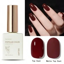 1瓶红色凝胶指甲油 15毫升 可卸亮片凝胶指甲油 四季皆宜 - 家用美甲沙龙DIY - 酒紅色 - 查看 1