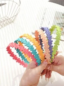 Multiple Pcs Kids Simple Versatile Wavy Plastic Headbands With Teeth