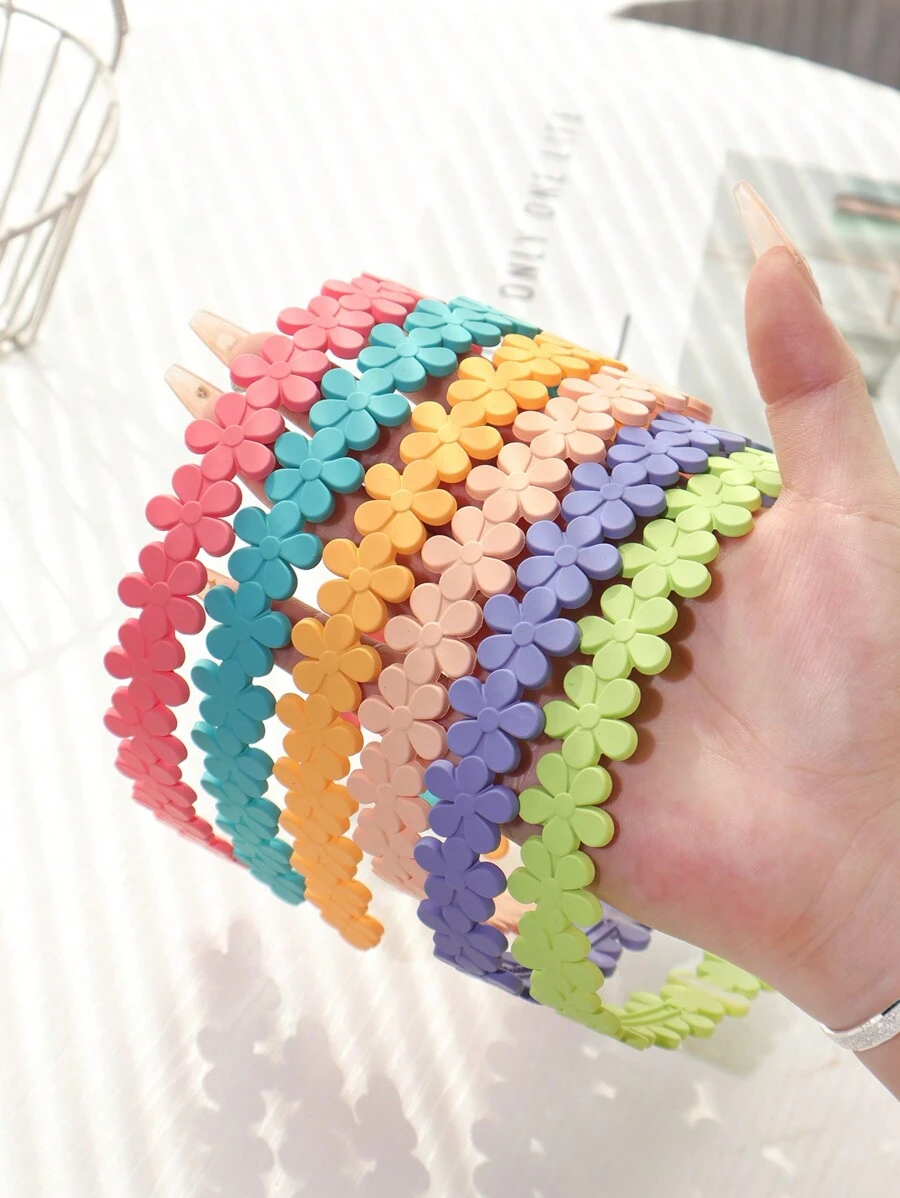 Multiple Pcs Kids Simple Versatile Wavy Plastic Headbands With Teeth