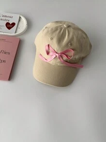 1 件 Y2K 风格女孩刺绣蝴蝶结装饰宽檐棒球帽，博主同款，防晒，大头围，可爱甜美 3D 刺绣软顶长檐太阳帽，夏季 - 蝴蝶結棒球帽 - 查看 14