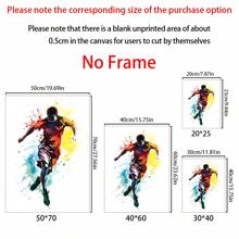 3pcs Bez Ramki Płótna Poster Abstrakcyjny Piłka nożna Sportowiec Sztuka ścienna Nowoczesny  Akwarela Piłka nożna Nadruk Idealny Prezent Dla Sypialnia Dekoracje Salon Dekoracje Rama