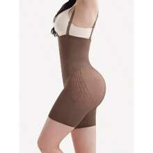 Strengthen Black High Waisted Shapewear With Bra Clips Tight Fit - 黑色 - 查看 12