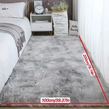 1pc High-End Soft & Fluffy Carpet With 1cm Sponge Filling, Comfortable For Barefoot, Furry Floor Rug For Bedroom, Living Room, Balcony, Study, Outdoor Picnic, Non-Slip Luxury Home Decor Carpet - Light Grey - View 7