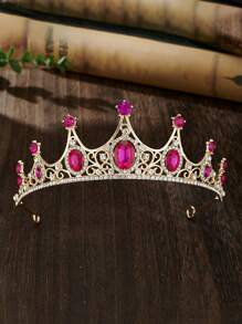 1 件儿童皇冠头饰、伴娘婚礼发饰、韩式婚纱配饰、公主生日皇冠水钻发带，适合生日派对、表演和拍摄，是送给女孩礼物的理想选择 - 彩色 - 查看 15