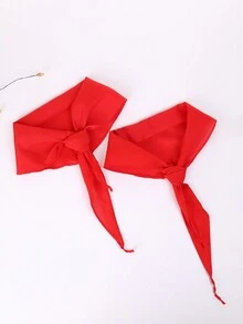 Pañuelo rojo de poliéster extra grande de 1,2 m para estudiantes - Rojo - Ver 4