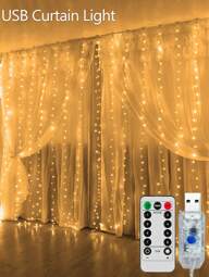 Girlandy świetlne LED z 8 trybami, zasilane przez USB za pomocą pilota, girlandy świetlne idealne na wesele, Boże Narodzenie i festiwalowe dekoracje do domu