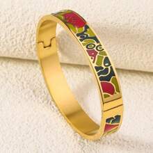 1 Stück Damen Design personalisiertes neues edles Email Edelstahl Armband, geeignet als Geschenk für weibliche Freunde