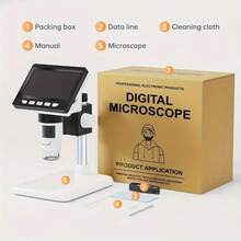 Digital Microscope 8LED 1000X Real Shot Rendering Computer Microscope Electron Biological Microscope - Black. - View 5