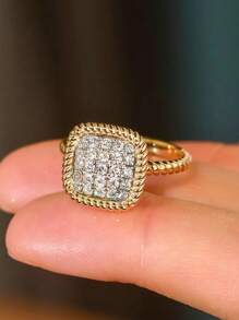 1 PC Fashion Cubic Zirconia Ring For Women For Wedding Engagement Party Jewelry Valentine's Day Gift