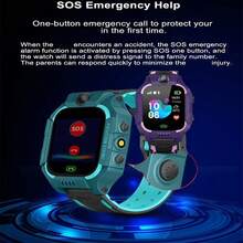 1 pieza Reloj inteligente 2024 Nuevo con tarjeta SIM Smartwatch como regalo Llamada de emergencia SOS Cámara 2G Chat de voz Pantalla a color Seguimiento de ubicación LBS Alarma Monitoreo remoto Juegos matemáticos Linterna - Verde - Ver 6