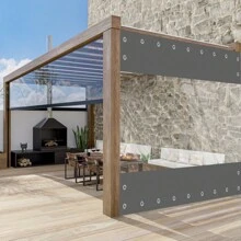 Transparent Tarpaulin With Eyelets Waterproof 420g/M² PVC Tarpaulin Fabric Tarpaulin Wind Protection Rain Protection For Garden Pavilion Terraces Balcony Greenhouses - 灰色+透明 - 查看 10