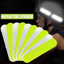 10pcs Universal Car Safety Warning Reflective Stickers, Motorcycle Helmet Stickers Auto Parts - 10pcs - View 1