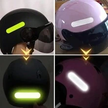 10pcs Universal Car Safety Warning Reflective Stickers, Motorcycle Helmet Stickers Auto Parts - 10pcs - View 3