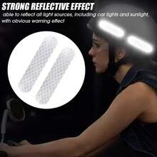10pcs Universal Car Safety Warning Reflective Stickers, Motorcycle Helmet Stickers Auto Parts - 10pcs - View 2