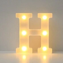 1pc 6.3 Inch Creative White Illuminated A-Z Letter Light, Numeric Shape Lamp, Battery Powered Alphabet Light, Home Decor Letter Lamp, Room Decor Letter Shape Night Light, Bedroom Decor, Wedding Decor, Party Decor, Birthday Decor, Desktop Decor Letter Light, Valentine's Day Decor Light, Proposal Scene Decor Light
