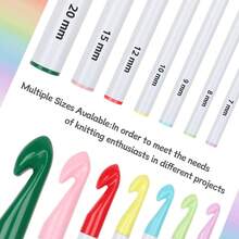 7Pcs/Set Crochet Hook Set 20mm-7mm Large Size Crochet Needles For Crocheting Knitting  Beginners Weaving Tools - Multicolor - View 5