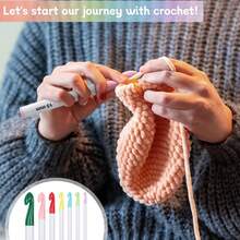 7Pcs/Set Crochet Hook Set 20mm-7mm Large Size Crochet Needles For Crocheting Knitting  Beginners Weaving Tools - Multicolor - View 6