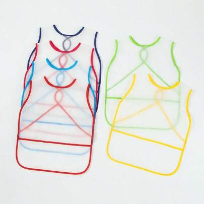 1/2/3/6 Paquetes de Batas para niños, Bata de arte impermeable para niños para pintar, Delantal para pintar manualidades de niños, cocinar, Batas de pintura con 3 bolsillos amplios