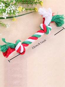 1 pieza Juguetes para mascar con temática navideña para mascotas, entregados al azar, juguetes de cuerda navideños, limpieza duradera de dientes, regalo navideño para mascotas