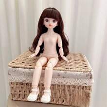 Muñeca de moda BJD de 11,81 pulgadas, muñeca bonita con maquillaje, articulaciones removibles, desnuda OB11, regalo de DIY para niña, muñeca Kawaii de dibujos animados de animación 3D con rostro de ojos verdaderos y disfraz, regalo de sorpresa de cumpleaños, Navidad, Año Nuevo