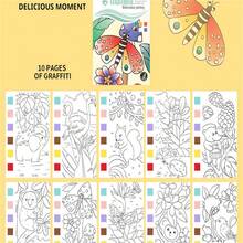 Kids Watercolor Painting Book With Paints, Sketch Pad, Coloring Book - Multicolor - View 7