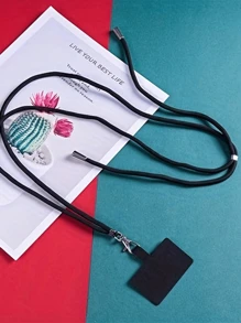 2PCS 1.5meter Universal Crossbody Nylon Patch Phone Lanyards Rope Mobile Phone Strap Lanyar,Crossbody Nylon Patch Phone Lanyards Rope Mobile Phone Strap Lanyard,Mobile Phone Hanging Rope, Neck Hanging Rope Can Be Crossed, Backed, Retractable, And Adjustable - Black and White - View 4