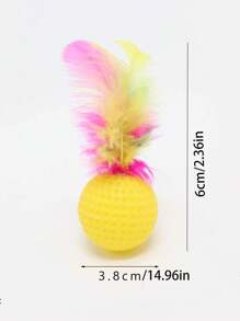 1pc-6pcs Cat Toys Interactive Rainbow Ball With Feathers