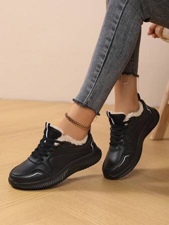 Vrouwen sneeuwschoenen antislip schoenen vrouwen schoenen plus wol grote maat en wollen schoenen sneeuwschoen laarzen vrouwen enkellaarsjes, stap op de Dog Tail Sense Plus wollen dikke sneakers vrouwen 2024 nieuwe winter hoge platform sportschoenen mode casual schoenen plus wollen schoenen witte sneeuwschoenen vrouwen laarzen winter warme sneeuwschoenen vrouwen schoenen plus wollen schoenen
