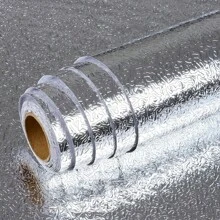 3m/5m Gold/Silver Aluminum Foil Self-Adhesive Wall Sticker For Kitchen Stove Backsplash, Waterproof, Moisture-Proof, Oil-Proof, Fireproof, Heat Resistant, Trimmable Wall Protector Paper