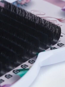 yelix 12 排简易扇形睫毛延长手工制作扇形快速绽放标准俄罗斯睫毛 B/C/CC/D 卷曲 0.05/0.07 毫米厚度睫毛簇、睫毛簇、单根睫毛、睫毛、假睫毛 - 黑色 - 查看 4