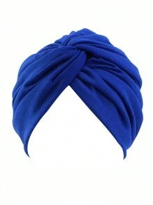 1 pezzo Cappello morbido con design a croce per donne, turbante con colore tinta unita, fascia elastica per la testa, cappellino morbido per hijab da indossare con abaya quotidianamente