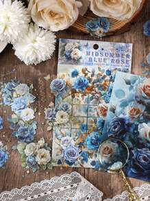 4 张/包复古花卉植物烫金拼贴 PET 贴纸 DIY 日记本垃圾日记装饰卡片制作贴纸相册剪贴簿、学校用品、返校 - 均碼 - 查看 8