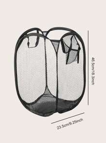 1pc Cesto de roupa dobrável, cesto de malha para armazenamento de roupas sujas