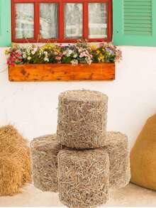 4/8 piezas Mini pacas cuadradas: 8 piezas Pacas decorativas pequeñas Figura en miniatura para artesanía, casa de muñecas, mesa de granja, decoración de cosecha de otoño 3cm - caqui cuadrado - Ver 5