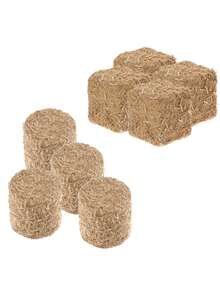 4/8 piezas Mini pacas cuadradas: 8 piezas Pacas decorativas pequeñas Figura en miniatura para artesanía, casa de muñecas, mesa de granja, decoración de cosecha de otoño 3cm - caqui cuadrado - Ver 4
