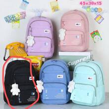 Korean Style Waterproof Women Backpack Casual School Bag Multifunctional With Buckle And Zipper-2024 - 黑色 - 查看 2
