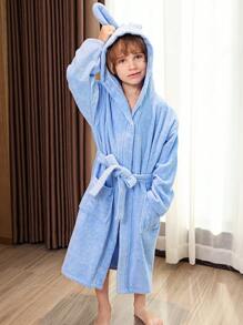 1pc Cartoon Rabbit Design Hooded Ren Bath Robe, Thick Towel Material, Soft & Absorbent, For Girls Babies, Swimming Bathrobe, White/Pink/Blue/Green/Orange Summer Wedding Home Bathroom Decor Back To School - Multicolor - View 20