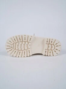 New Fashion Plus Size Women Solid Color Thick Sole Boots Autumn Winter Ladies British Style Lace-Up Ankle Boots