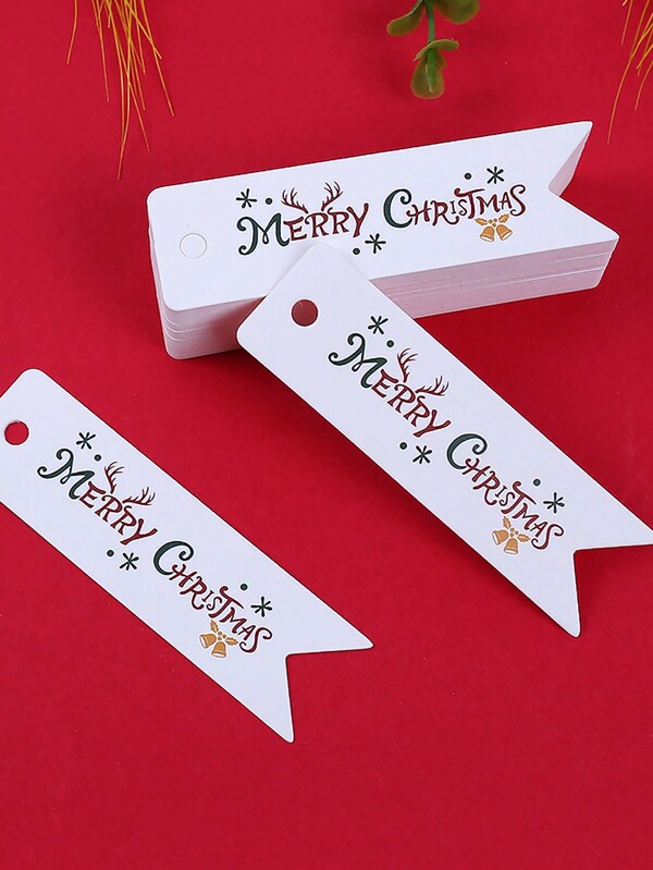 100 pezzi/set Etichette regalo in carta kraft per Natale, per artigianato e forniture per confezioni regalo per festival