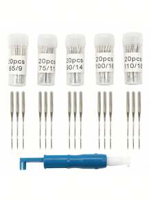 50 件/100 件老式家用缝纫机针套装，多种尺寸，适用于脚踏式缝纫机 - 白色 - 查看 4